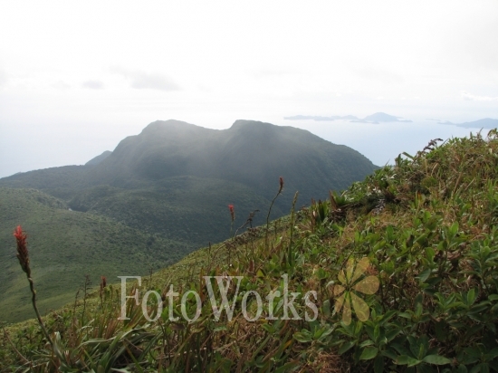 La Soufrière, view over Les Saintes