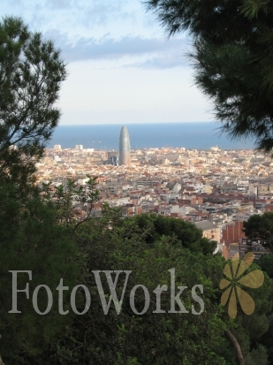 Torre Agbar vue du Parc Güell