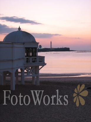 Coucher de soleil sur la plage de Cadiz