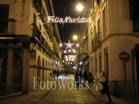 A street of Sevilla at Christmas